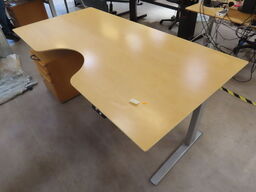 Hæve / sænkebord (200x100) med skuffemodul