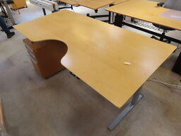 Hæve / sænkebord (200x100) med skuffemodul