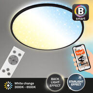 3 stk. briloner led loftlampe app/wifi m. remote sort ø 33 cm(ubrugt)
