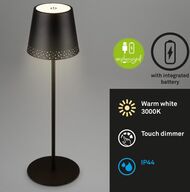 2 stk. briloner led batteridrevet bordlampe 38 cm, 2,6W, 280lm, sort(ubrugt)