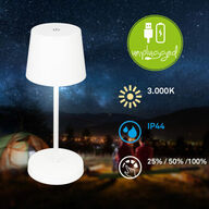 2 stk. briloner udendørs led batteri bordlampe hvid 31 cm(ubrugt)