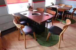 Bord med indbygget grill HNTAI ROASTER med 5 stk. stole