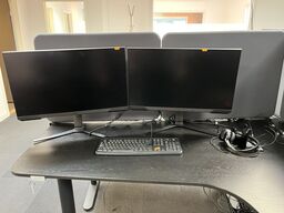 2 skærem m. Mus, tastetur og headset SAMSUNG S27AG320NU