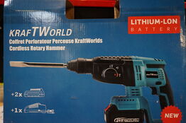 Kraft World trådløs slag/borehammer med to mejsler 24V
