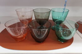 6 stk. ass. Holmegaard glas