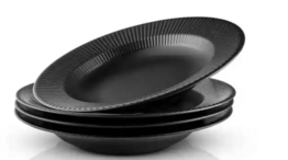 Eva Trio Legio Nova Dyb Tallerken Ø25cm. Sort - 4 stk.