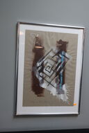 Komposition, gouache på papir, signeret ALBERT MERZ 87