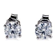 2,07 ct. NATURLIGE diamant og 18 kt. hvidguld ørestikker. GIA