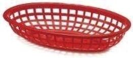 54 stk. Kurv fastfood oval B235 x D150 mm rød Polyethylen