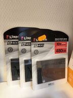 3 stk. SSD harddiske KINGSTON A400 480 GB (ubrugt)