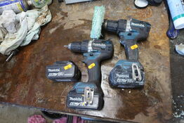 2 stk. akku håndværktøj MAKITA DDF484 med 3 stk. batterier