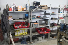 3 stk. lagerreoler med div. Værktøj, varelager, batterier m.m.