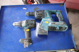 2 stk. akku håndværktøj MAKITA DHR264, DHP481