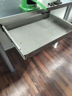 2 stk. Udtræksskuffer til montering under  filebænk med løse  spild/opsamlingsbakker rustfri stål