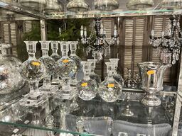 9 stk. Lysestager m. Vase