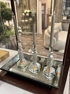 3 stk. Lysestager m. Fad