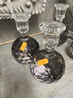 2 stk. Lysestager i krystal