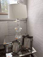 Bordlampe i glas m. Rammer