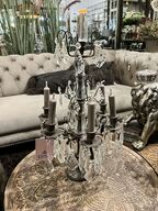 Lysestage m. glaskrystaller