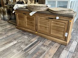 Bænk m. 2 vippeskuffer m. Hynde 110x30x50 cm