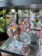 2 stk. Lysestager i krystal