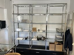 Reol i aluminium m. Glas hylder 220x45x226 cm