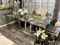 Spisebord i alu/glas 200x100 cm