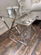 2 stk. Sidebord i glas/alu