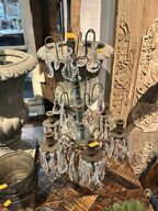 Lysestage m. glaskrystaller