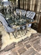 Spisebord i alu/glas KRONE 1 220x90x77 cm