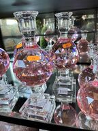 2 stk. Lysestager i krystal