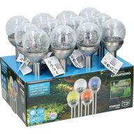 12 stk. grundig solcelle lampe m. farve skifte led ip44 34 cm(ubrugt)
