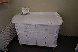 Puslekommode OLIVER FURNITURE Wood Hvid / Eg - 6 skuffer