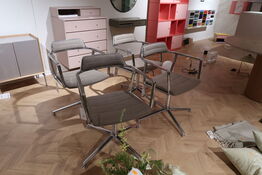 4 stk. spisebordsstole VIPP The Swivel Chair - Dark Beige Textile