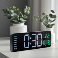 2 stk. stort digitalt ur, 39x13x3 cm m. remote(ubrugt)