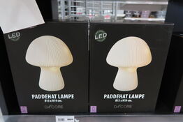 2 stk. Paddehat lampe 14,5x14,5x17 cm glas