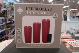 2 pk. Cozzy LED bloklys med fjernbetjening Rød 3 stk.