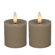 6 pk. Cozzy LED bloklys Ø4,8 x H5 cm 2 stk. sand