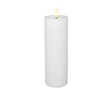 10 pk. LED bloklys 3D flamme Diameter 6 cm. , højde 12,5cm. Hvid