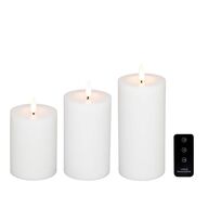 2 pk. Cozzy LED bloklys med fjernbetjening indendørs hvid 3 stk.