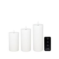 2 pk. Cozzy LED bloklys med fjernbetjening hvid 3 stk.