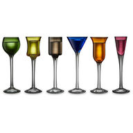 6 stk. Lyngby glas snapseglas multifarvet 4 cl 