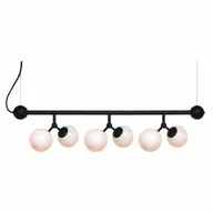 Halo Design atom langbordspendel i sort metal med 6 opale glaskugler(ubrugt)