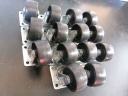 14 stk. møbelhjul Ø4 cm, platform 4,2 x 4,2 cm