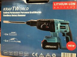 Kraft World trådløs slag/borehammer med to mejsler 24V