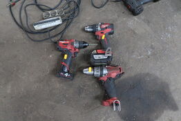 3 stk. akku håndværktøj MILWAUKEE M12 FPD med 2 stk. batterier m.fl.