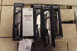 4 stk. Knive GLOBAL & slibesten 