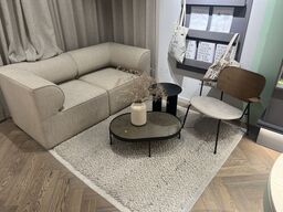 Sofa, borde, stol & tæppe