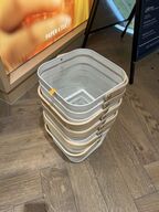 9 stk. indkøbskurve m. træhåndtag