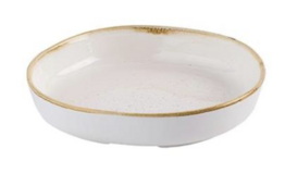 6 stk. Tallerken organisk m/kant vanilje 230 mm Stonecast Churchill (Brugt)